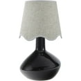 thumbnail image 1 of Livabliss Aviara Rustic Accent Table Lamp, 15-inch, Black with Gray Scalloped Shade, 1 of 5