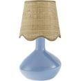 thumbnail image 1 of Livabliss Aviara Rustic Accent Table Lamp, 15-inch, Blue with Wheat Scalloped Shade, 1 of 5