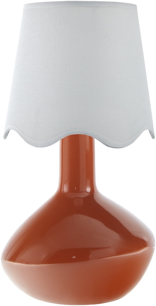 Aviara 15-inch Red Ceramic Table Lamp with White Fabric Shade