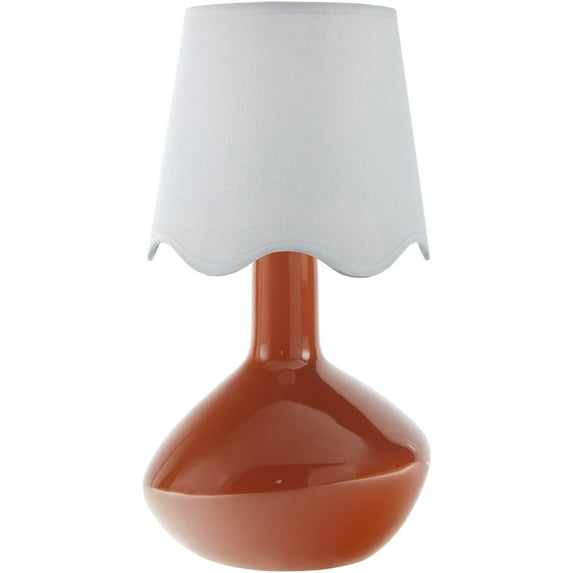 Livabliss Aviara Rustic Accent Table Lamp, 15-inch, Red with White Shade
