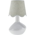 thumbnail image 1 of Livabliss Aviara Rustic Accent Table Lamp, 15-inch, White with Gray Scalloped Shade, 1 of 5