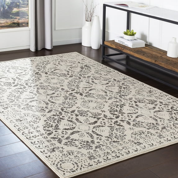 Livabliss Area Rugs for Living Room, 7x9 Bahar Traditional Beige Rug, Bedroom Dining Room Home Decor Stain Resistant Carpet (6'7" x 9')