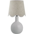 thumbnail image 1 of Livabliss Balbao Rustic Accent Table Lamp, 15-inch, White with Gray Scalloped Shade, 1 of 5