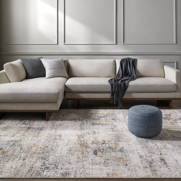 Livabliss Area Rugs for Living Room, 7x9 Beckham Modern Off-White Rug, Bedroom Dining Room Home Decor Stain Resistant Carpet (6'7" x 9'6")