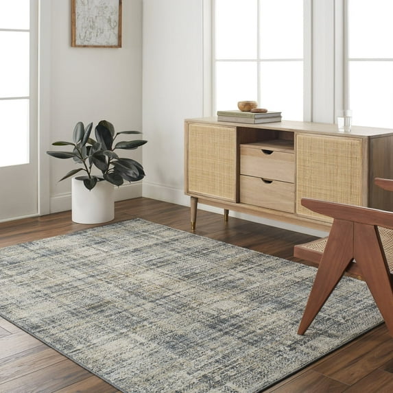 Livabliss Beckham Modern Plaid Area Rug,2' x 2'11",Black/Beige