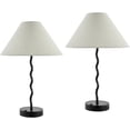 thumbnail image 1 of Livabliss Begonia Cottage Accent Table Lamp, 20-inch, Black with White Shade (Set of 2), 1 of 5
