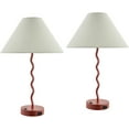 thumbnail image 1 of Livabliss Begonia Cottage Accent Table Lamp, 20-inch, Red with White Shade (Set of 2), 1 of 5