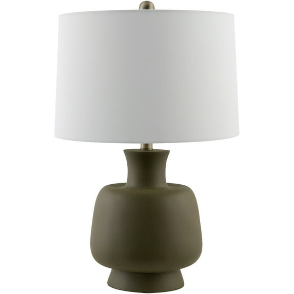 Livabliss Belton Traditional Accent Table Lamp, 22-inch, Green with White Shade