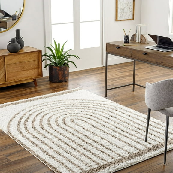 Livabliss Area Rugs for Living Room, 5x7 Birmingham Global Ivory Rug, Bedroom Dining Room Home Decor Stain Resistant Carpet (5'3" x 7')