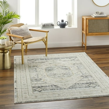 Livabliss Bitlis Vintage Medallion Area Rug, 9'2" x 12', Sage/Grey