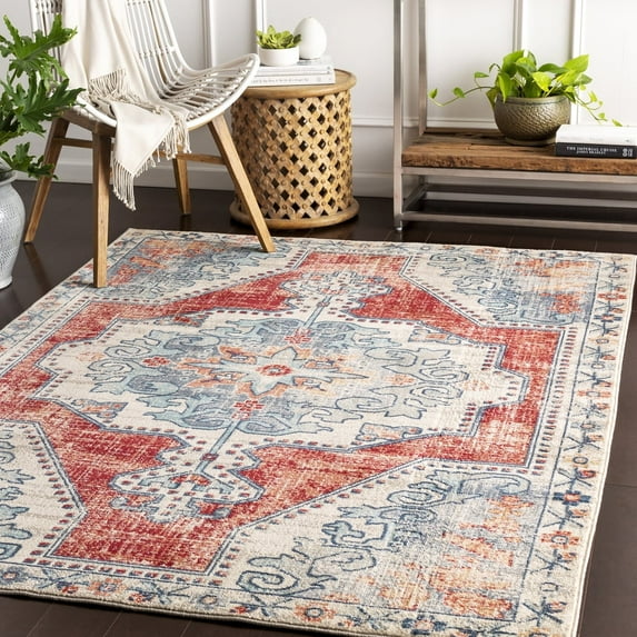 Livabliss Area Rugs for Living Room, 2x3 Bohemian Traditional Beige Rug, Bedroom Dining Room Home Decor Stain Resistant Carpet (2' x 2'11")