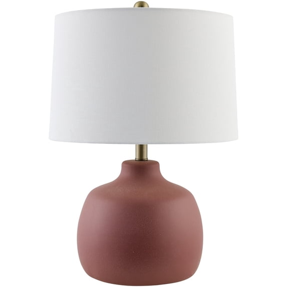 Livabliss Braxton Rustic Accent Table Lamp, 22-inch, Brick with White Shade