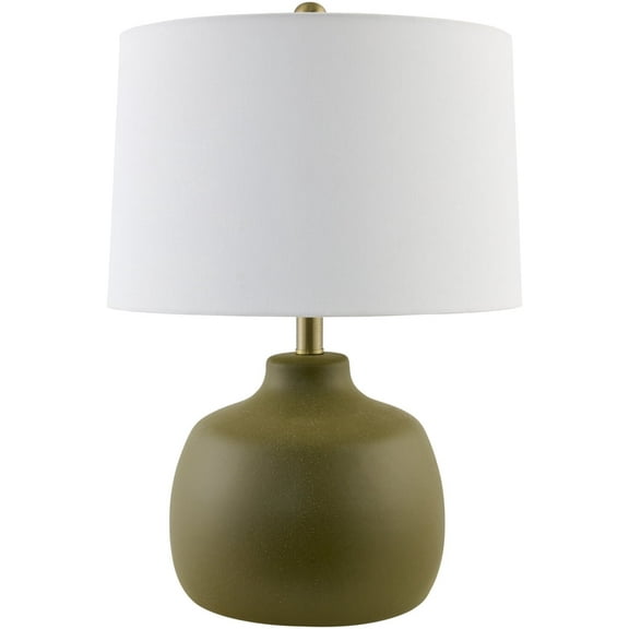 Livabliss Braxton Rustic Accent Table Lamp, 22-inch, Green with White Shade