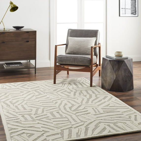 Livabliss Wool Rugs for Living Room, 2x3 Brook Modern Beige Area Rug, Bedroom Dining Room Home Decor Handmade Carpet (2' x 3')