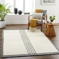 thumbnail image 1 of Livabliss Wool Rugs for Living Room, 2x3 Brook Modern Black Area Rug, Bedroom Dining Room Home Decor Handmade Carpet (2' x 3'), 1 of 7