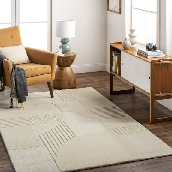 Livabliss Brook Modern Stripe Area Rug, 2' x 3', Cream
