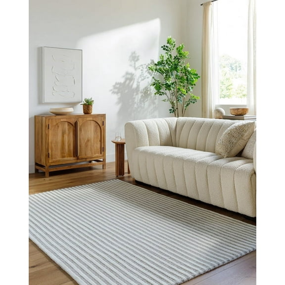Livabliss Wool Rugs for Living Room, 2x3 Brook Modern Cream Area Rug, Bedroom Dining Room Home Decor Handmade Carpet (2' x 3')