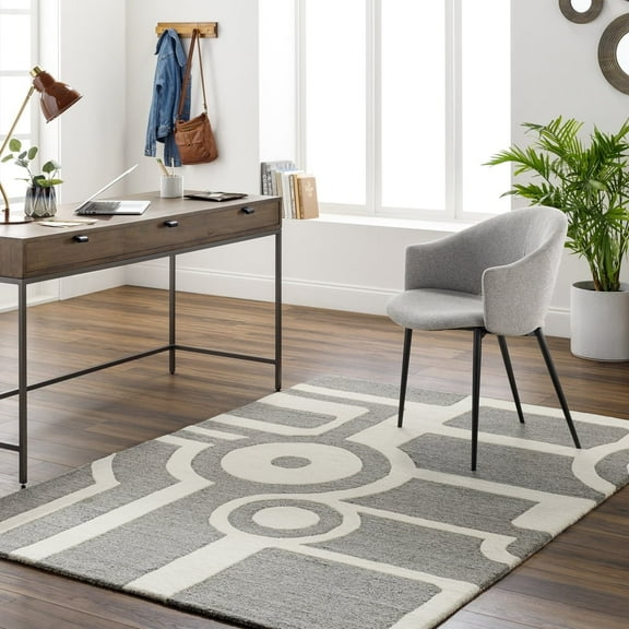 Livabliss Wool Rugs for Living Room, 5x7 Brook Modern Beige Area Rug, Bedroom Dining Room Home Decor Handmade Carpet (5' x 7'6")