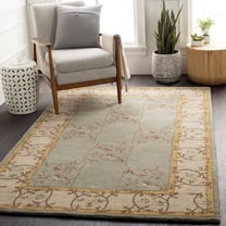 Livabliss Wool Rugs for Living Room, 5x8 Caesar Traditional Gray Area Rug, Bedroom Dining Room Home Decor Handmade Carpet (5' x 8')