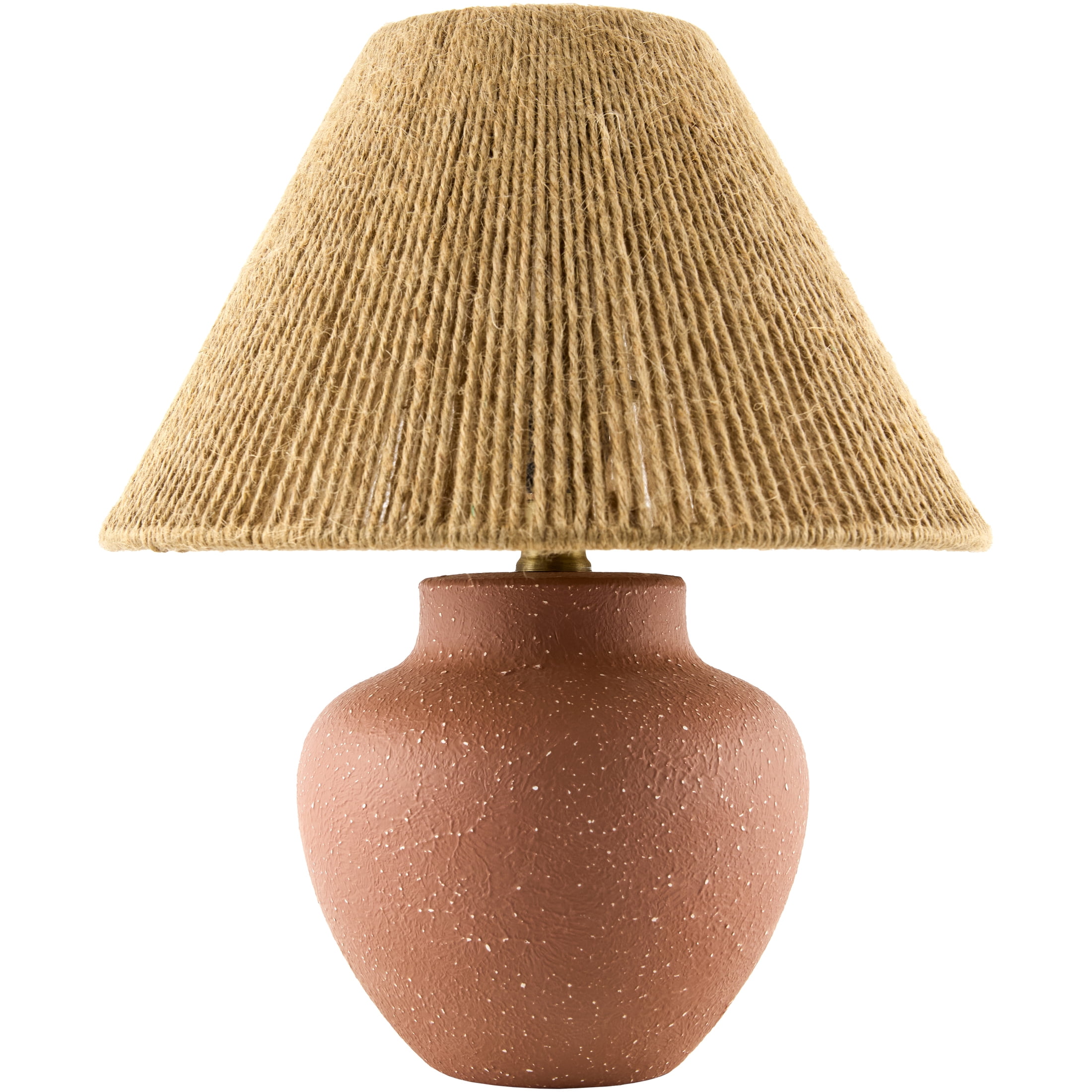 Livabliss Clayden Traditional Accent Table Lamp, 13-inch , Red with Brown Shade