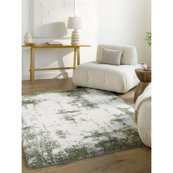 Livabliss Area Rugs for Living Room, 5x7 Cloudy Shag Modern Off-White Rug, Bedroom Dining Room Home Decor Stain Resistant Carpet (5'3" x 7')