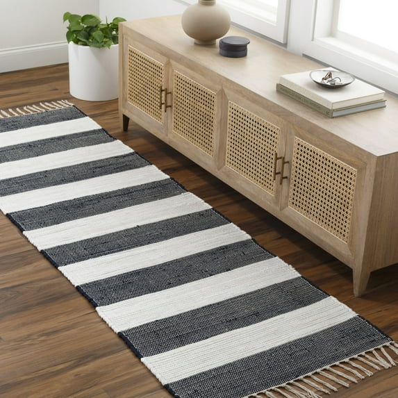 Livabliss Area Rugs for Living Room, 2x8 Cotone Cottage White Runner Rug, Bedroom Dining Room Home Decor Stain Resistant Carpet (2'6" x 8' Runner)
