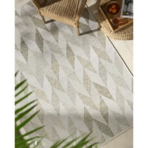 Livabliss Outdoor Rugs, 5x7 Crete Cottage Ivory Area Rug for Patio, Porch, Deck, Backyard, Waterproof Indoor Outdoor Carpet (5' x 7')