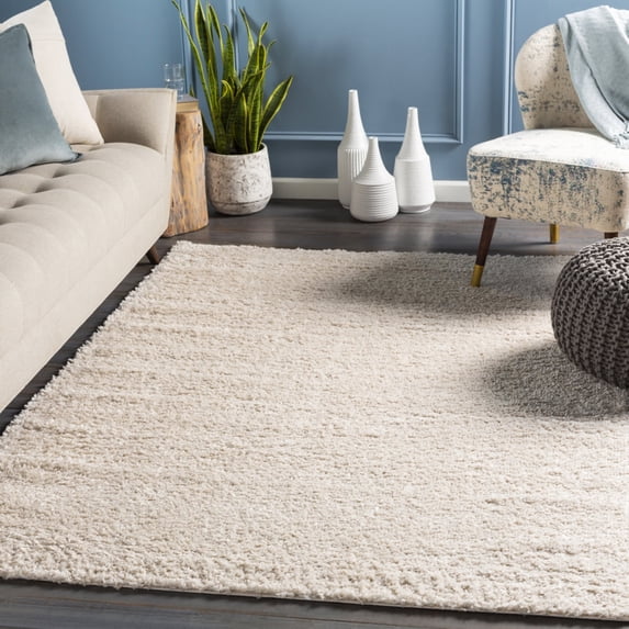Livabliss Area Rugs for Living Room, 2x3 Deluxe Shag Modern Light Beige Rug, Bedroom Dining Room Home Decor Stain Resistant Carpet (2' x 2'11")