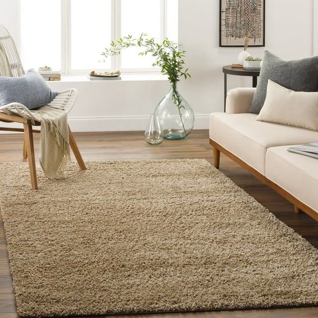 Livabliss Deluxe Shag Modern Area Rug,7'10" x 10'3",Brown