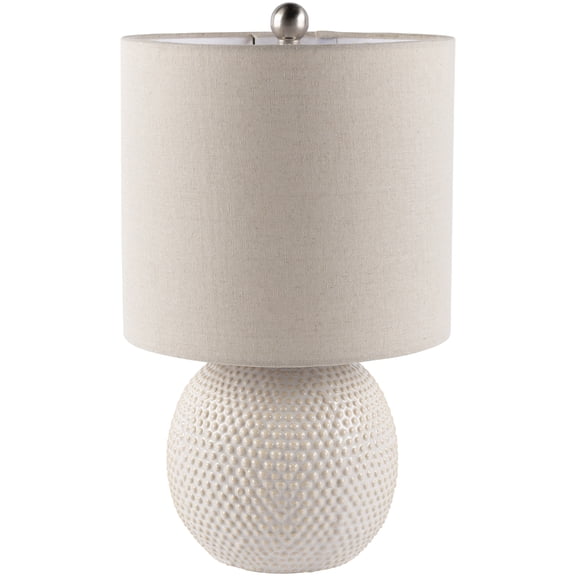 Livabliss Dragon Traditional Updated Traditional Accent Table Lamp, 20-inch, Beige with Beige Shade