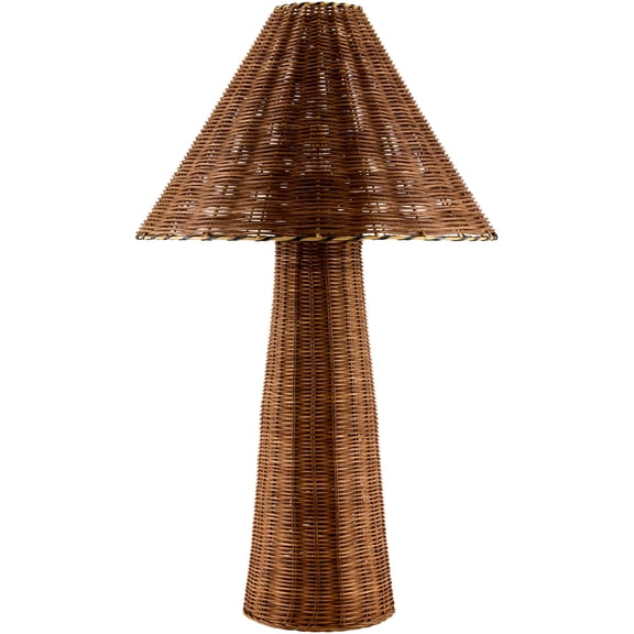 Livabliss Dunehaven Traditional Coastal Accent Table Lamp, 28-inch, Brown with Brown Shade