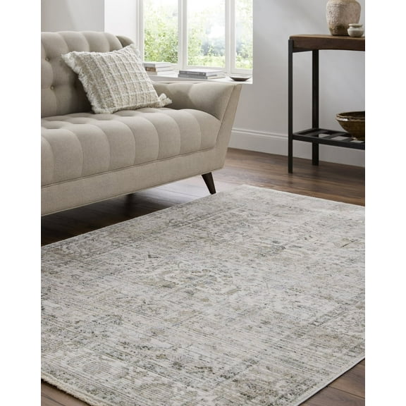 Livabliss Area Rugs for Living Room, 7x9 Edmonton Traditional Light Gray Rug, Bedroom Dining Room Home Decor Stain Resistant Carpet (6'7" x 9')