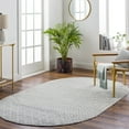 thumbnail image 1 of Livabliss Area Rugs for Living Room, 7x9 Elaziz Global Off-White Oval Rug, Bedroom Dining Room Home Decor Stain Resistant Carpet (6'7" x 9'), 1 of 7
