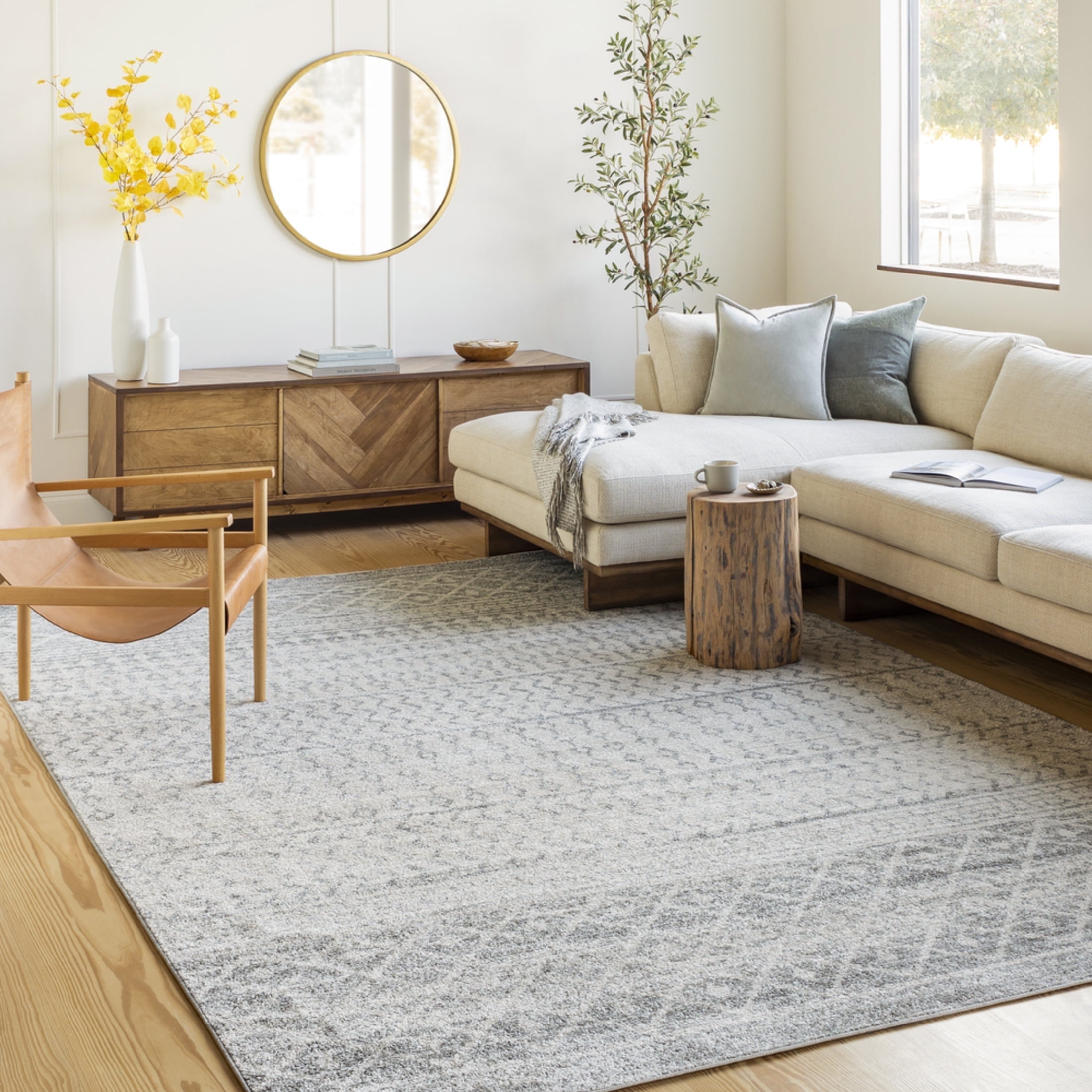 Gray Moroccan Patterned 12' x 15' Area Rug