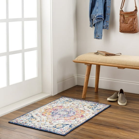 Livabliss Area Rugs for Living Room, 2x3 Elaziz Traditional Orange Rug, Bedroom Dining Room Home Decor Stain Resistant Carpet (2' x 2'11")