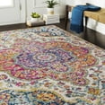 thumbnail image 1 of Livabliss Area Rugs for Living Room, 7ft Round Elaziz Traditional Orange Square Rug, Bedroom Dining Room Home Decor Stain Resistant Carpet (6'7" x 6'7"), 1 of 6