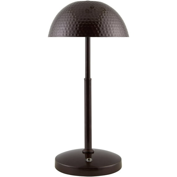 Livabliss Elvas Portable Table Lamp, 15-inch, Burgundy