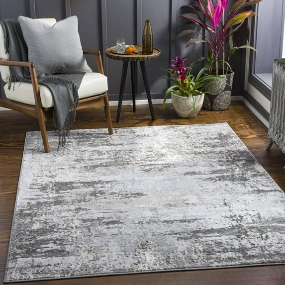 Livabliss Area Rugs for Living Room, 9x12 Enfield Modern Charcoal Rug, Bedroom Dining Room Home Decor Stain Resistant Carpet (8'10" x 12')