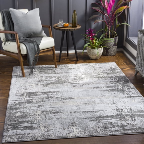 Livabliss Area Rugs for Living Room, 9x12 Enfield Modern Charcoal Rug, Bedroom Dining Room Home Decor Stain Resistant Carpet (8'10" x 12')