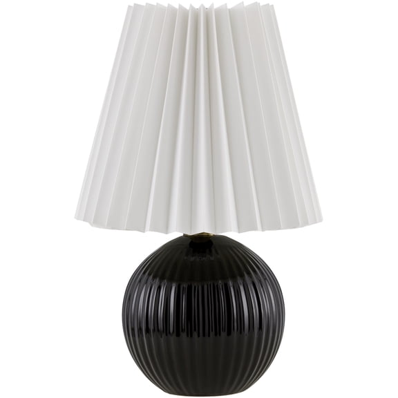 Livabliss Ferez Modern Accent Table Lamp, 12-inch, Black with White Shade