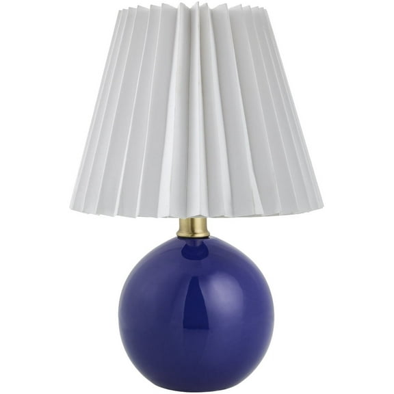 Livabliss Ferez Modern Accent Table Lamp, 12-inch, Blue with White Shade