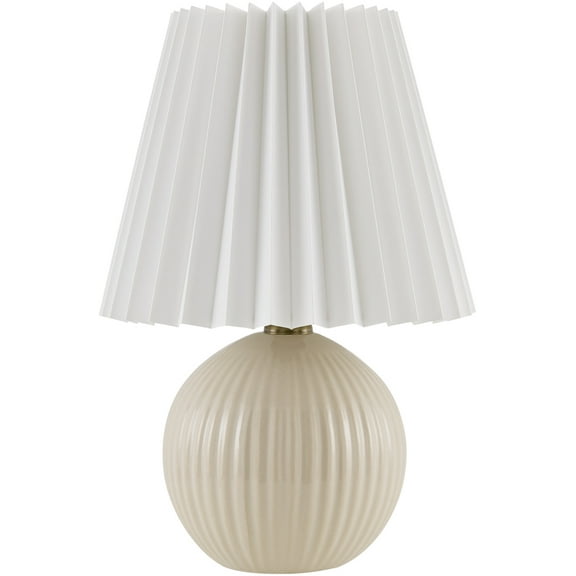 Livabliss Ferez Modern Accent Table Lamp, 12-inch, Cream with White Shade