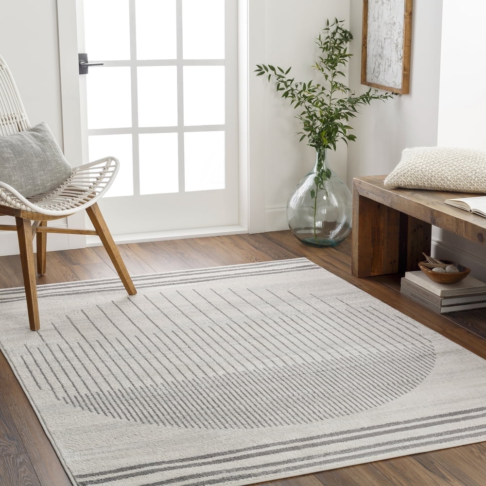 Livabliss Area Rugs for Living Room, 7x9 Floransa Modern Cream Rug, Bedroom Dining Room Home Decor Stain Resistant Carpet (6'7" x 9')
