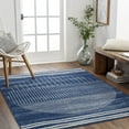 thumbnail image 1 of Livabliss Area Rugs for Living Room, 9ft Round Floransa Modern Dark Blue Round Rug, Bedroom Dining Room Home Decor Stain Resistant Carpet (7'10" x 7'10"), 1 of 7