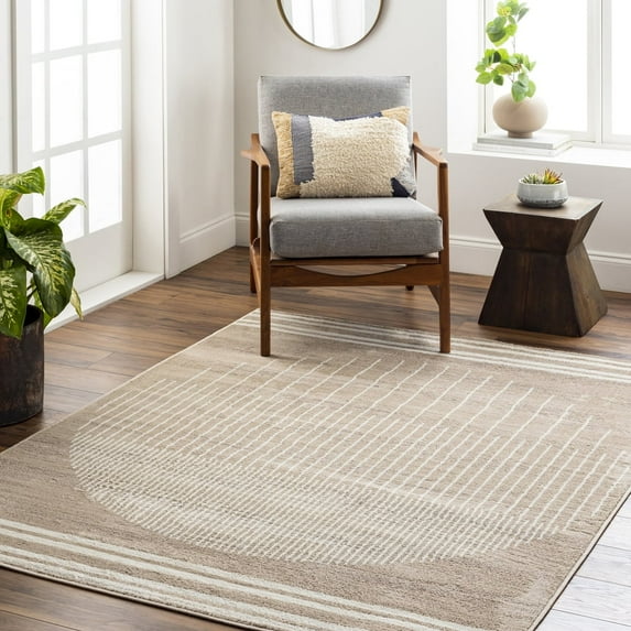 Livabliss Area Rugs for Living Room, 9x12 Floransa Modern Tan Rug, Bedroom Dining Room Home Decor Stain Resistant Carpet (8'11" x 12'4")