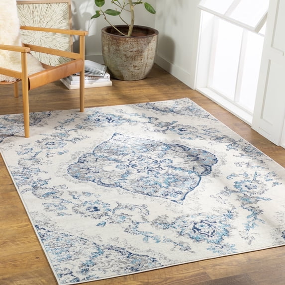 Livabliss Area Rugs for Living Room, 5x7 Floransa Traditional Beige Rug, Bedroom Dining Room Home Decor Stain Resistant Carpet (5'3" x 7'1")