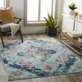 thumbnail image 1 of Livabliss Area Rugs for Living Room, 7x9 Floransa Traditional Blue Rug, Bedroom Dining Room Home Decor Stain Resistant Carpet (6'7" x 9'), 1 of 8