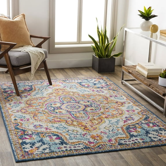 Livabliss Area Rugs for Living Room, 9x12 Floransa Traditional Orange Rug, Bedroom Dining Room Home Decor Stain Resistant Carpet (8'11" x 12'4")