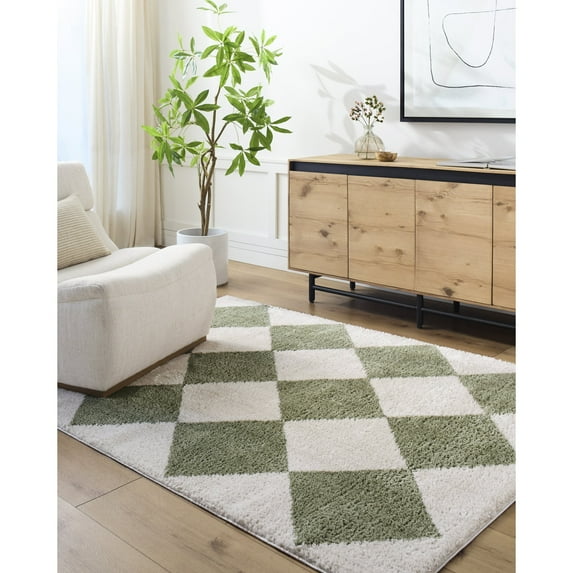 Livabliss Washable Rugs for Living Room, 2x3 Fossay Shag Modern Light Beige Area Rug, Bedroom Dining Room Home Decor Stain Resistant Carpet (2' x 2'11")