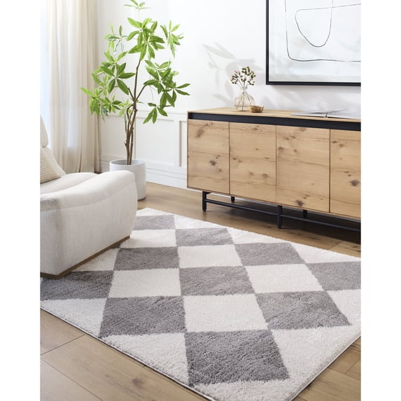 Livabliss Washable Rugs for Living Room, 8x10 Fossay Shag Modern Light Beige Area Rug, Bedroom Dining Room Home Decor Stain Resistant Carpet (7'10" x 10')